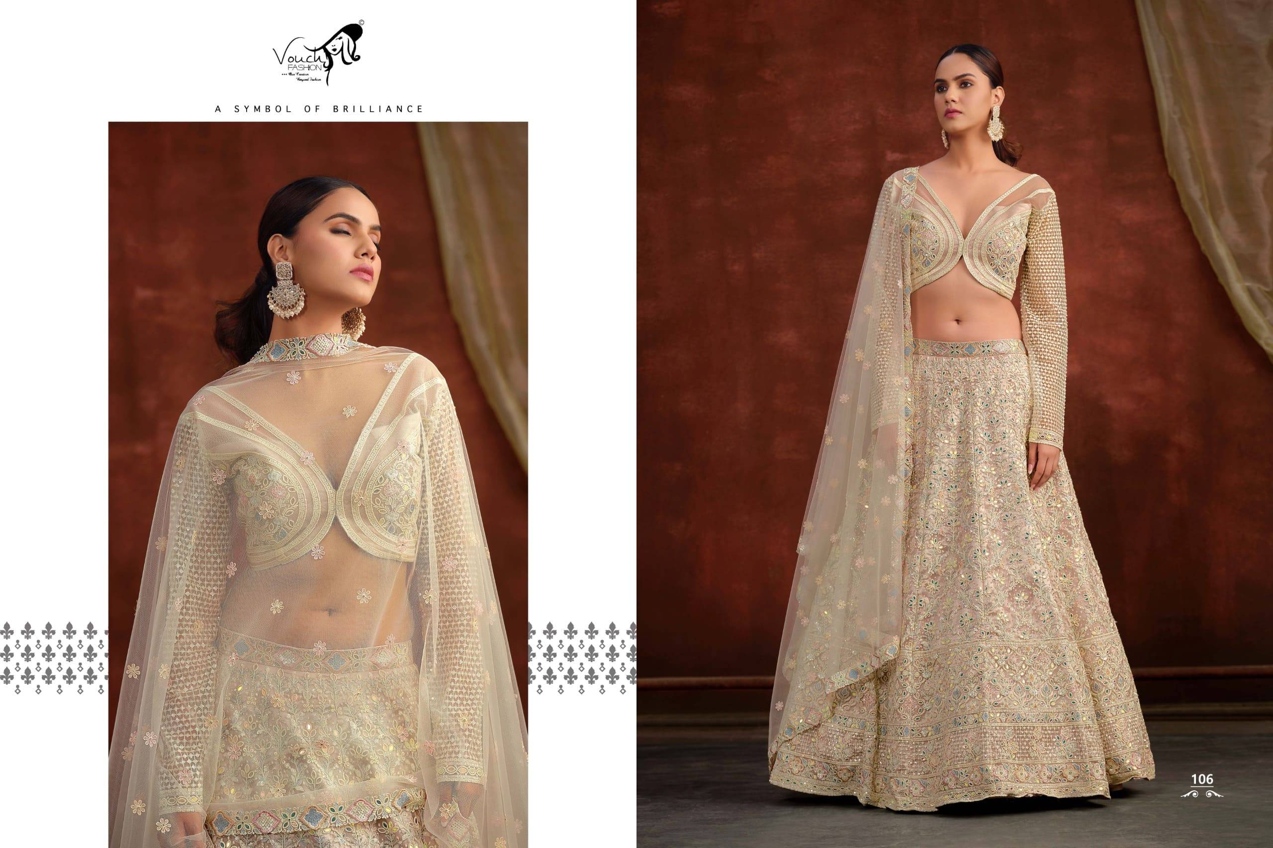 Sanya vol-2 by vouche 101 To 109 Series Festive Wear Collection Beautiful Stylish Colorful Fancy Party Wear & Occasional Wear Chinnon/Georgette Lehengas At Wholesale Price